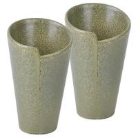Servierschalenset Aus Keramik, Street 15x9,5 Cm, 2--Teilig. Grün - Grün, Basics, Keramik (15/9,5cm) - Creatable