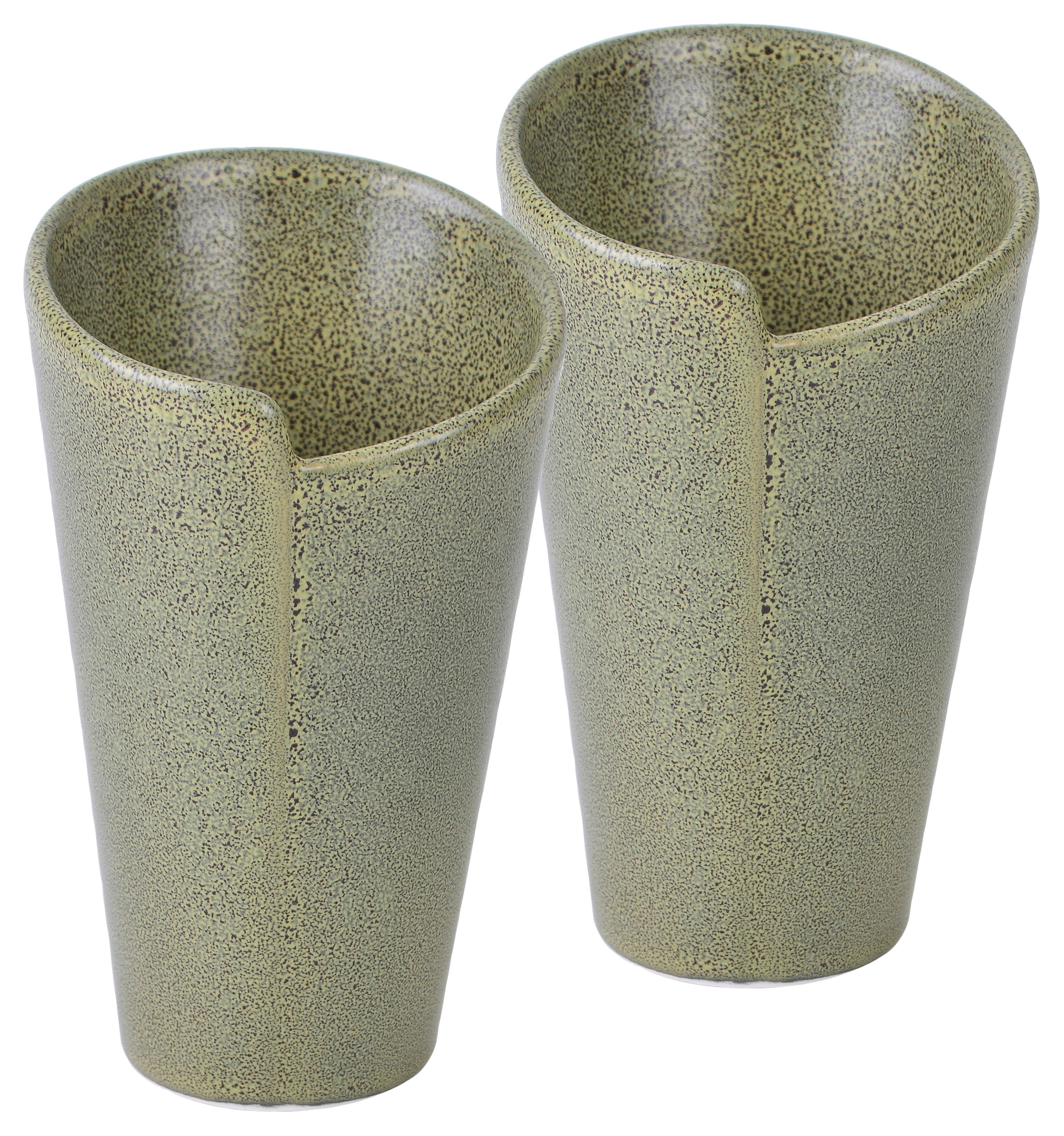 Servierschalenset aus Keramik, Street 15x9,5 cm, 2-tlg. Grün