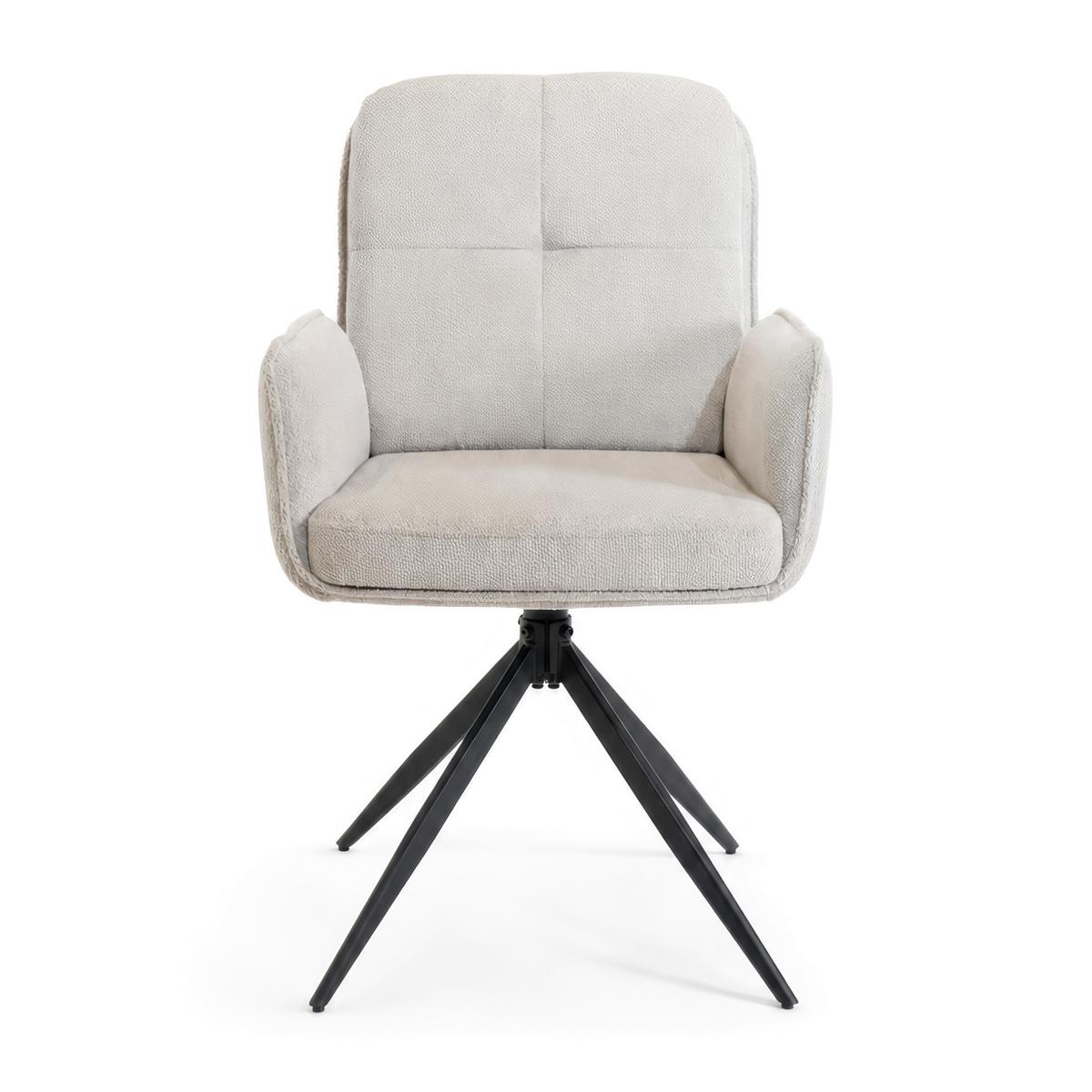 Židle Nalani Greige látkový potah, otočné - tmavě šedá/šedobéžová, Moderní, kov/textil (58/86/62cm) - Bessagi Home