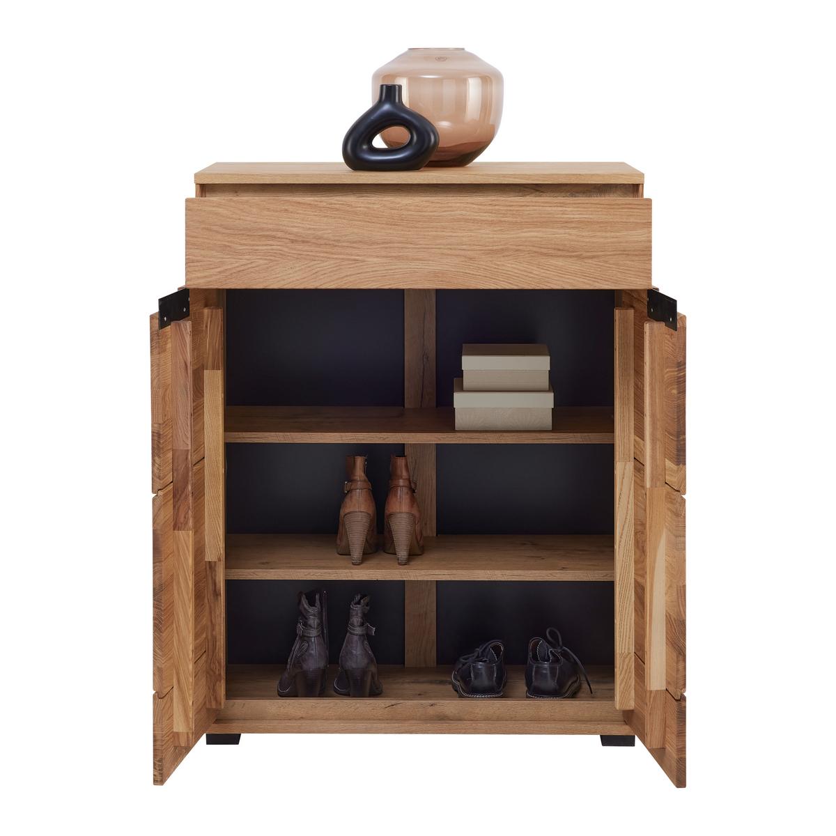 BOTNÍK LOLA - divoký dub/černá, Lifestyle, kov/dřevo (80/102/40cm) - ecoTree