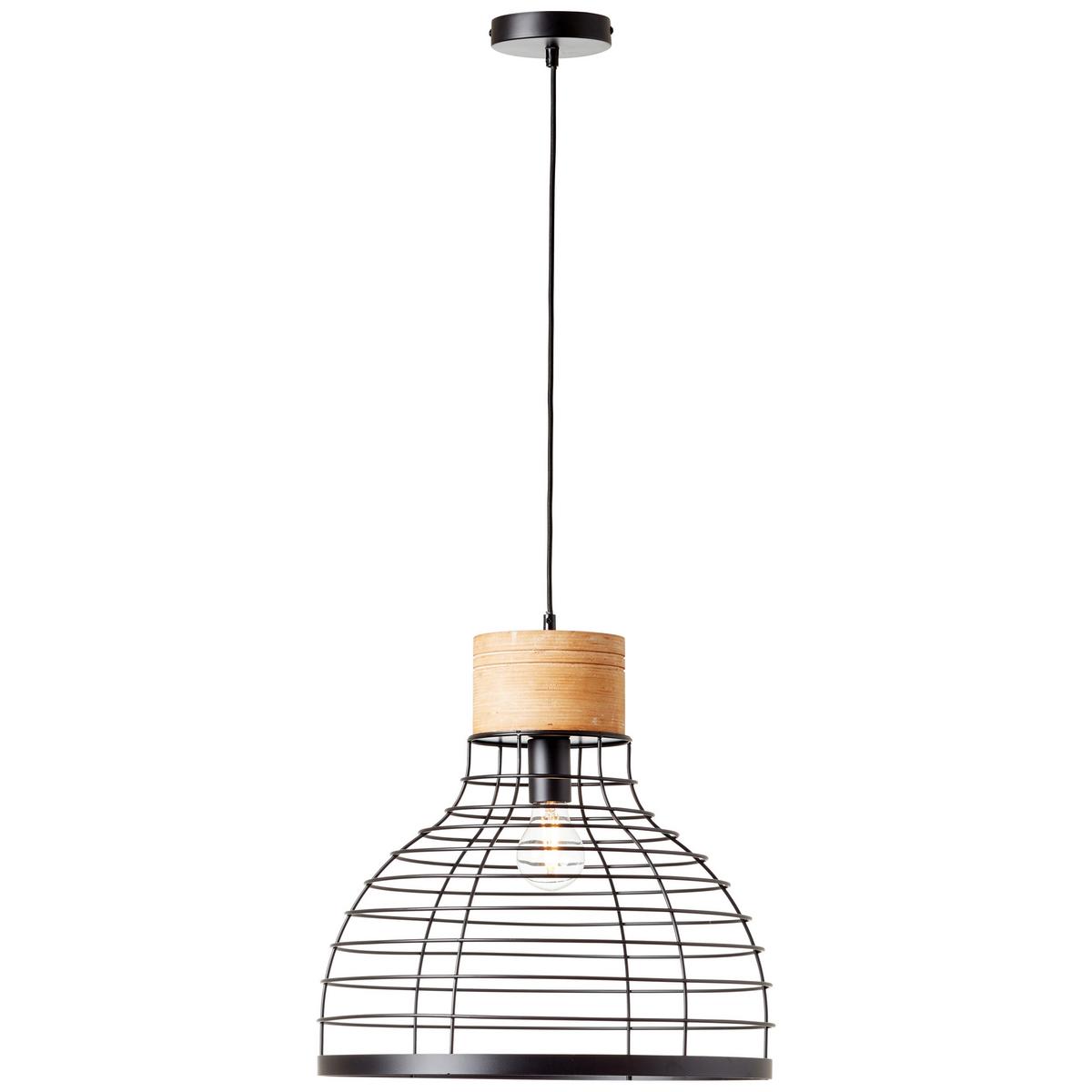 Pendelleuchte 99560/76 Avia - Schwarz, Natur, Holz/Metall (47/135cm) - Brilliant