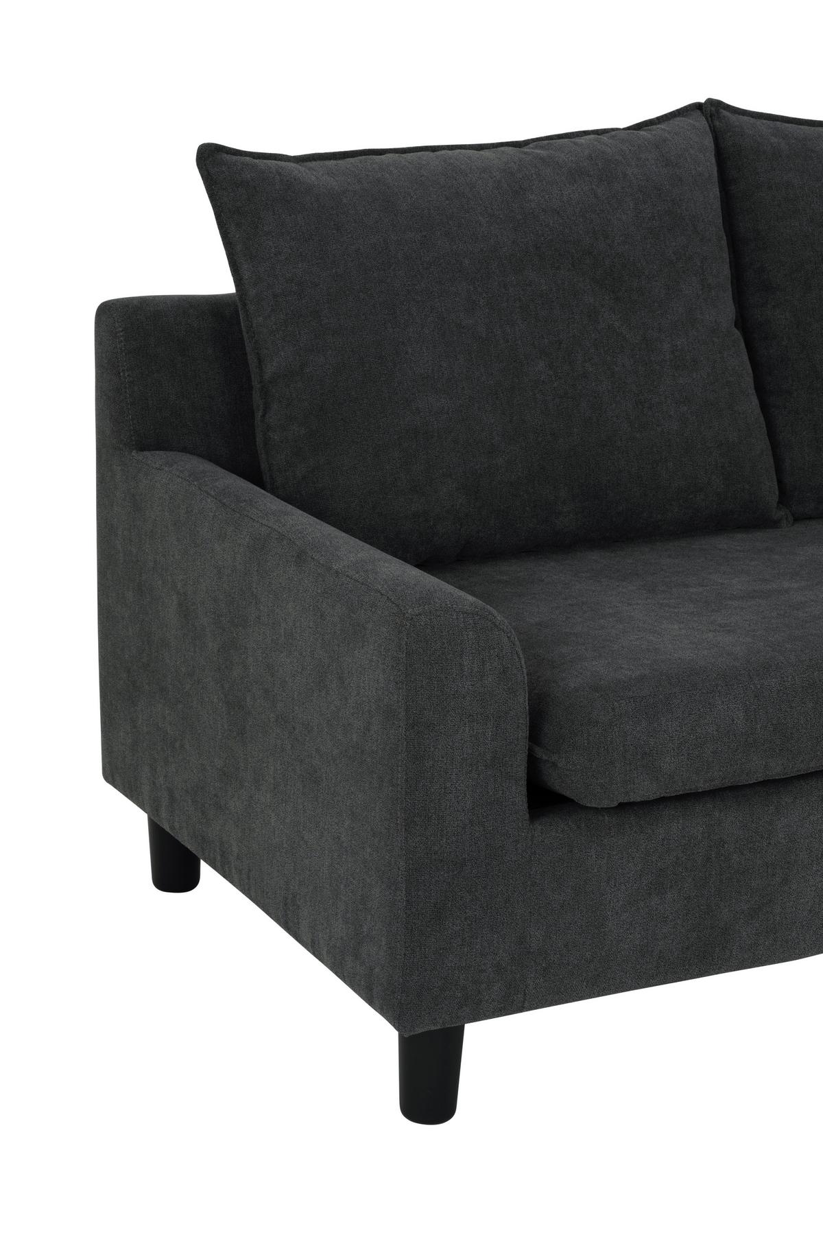 Ecksofa Milly - Dunkelgrau/Schwarz, MODERN, Textil (207/138cm) - P & B