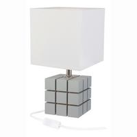 Tischleuchte 4113412 Rubi- Grau - Weiß/Grau, Basics, Holz/Textil (16/16/30cm)