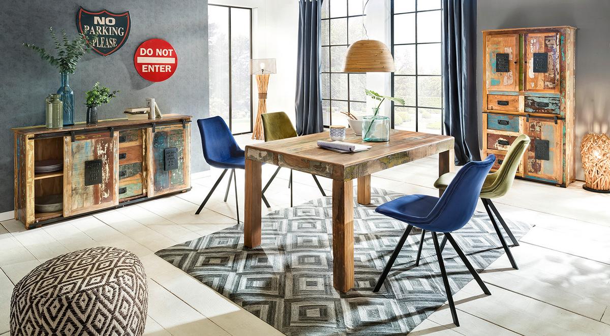 Sideboard Altholz B: 150cm - Multicolor/Schwarz, Design, Holz (150/81/38cm) - MID.YOU