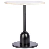 Beistelltisch Gordon 125 Schwarz/weiß B: 48 Cm - Schwarz/Weiß, Design, Stein/Metall (46/48cm) - Kayoom
