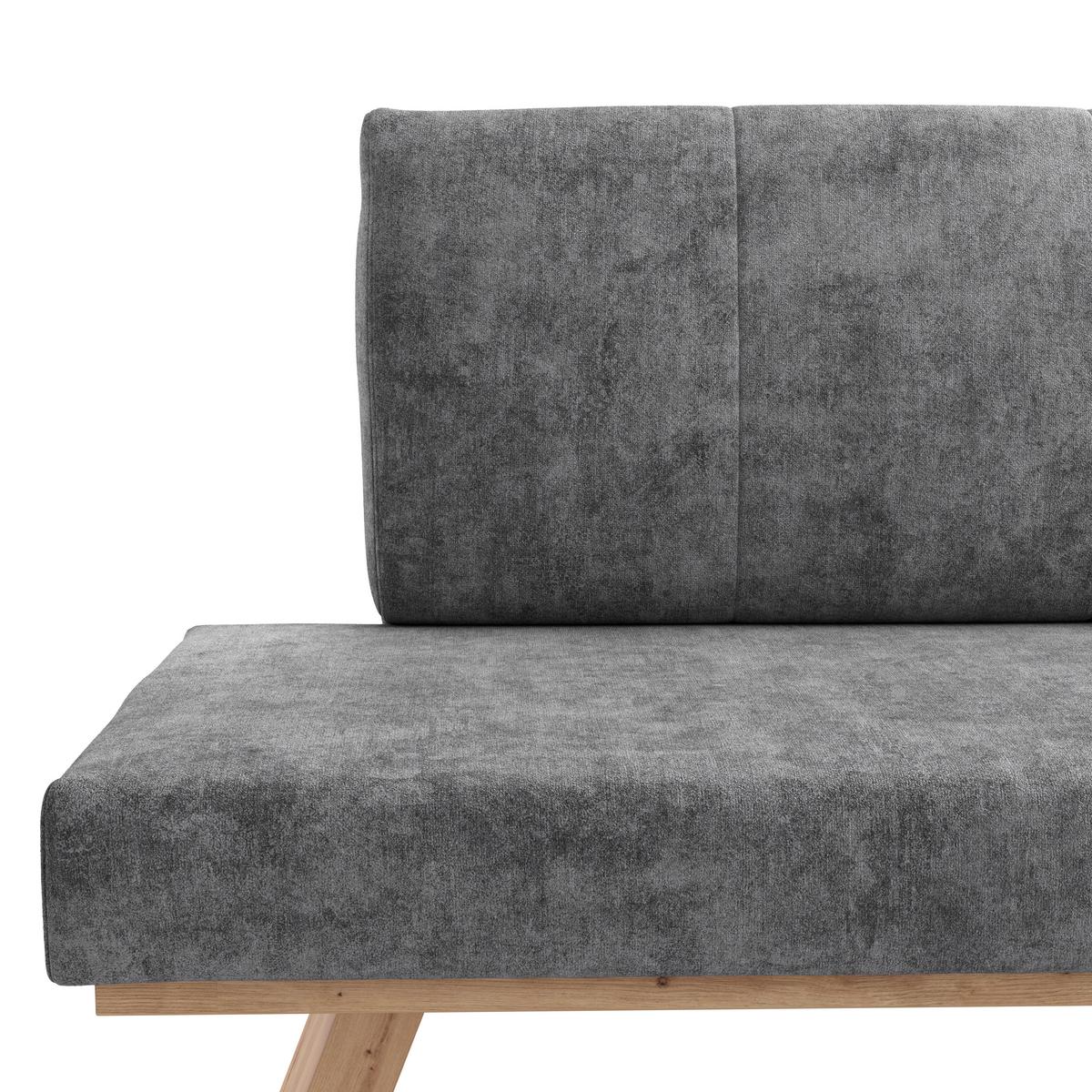 Eckbank Emma Ii Webstoff Schwarz, B: 185 Cm - Eichefarben/Schwarz, KONVENTIONELL, Holzwerkstoff/Textil (185/150cm)