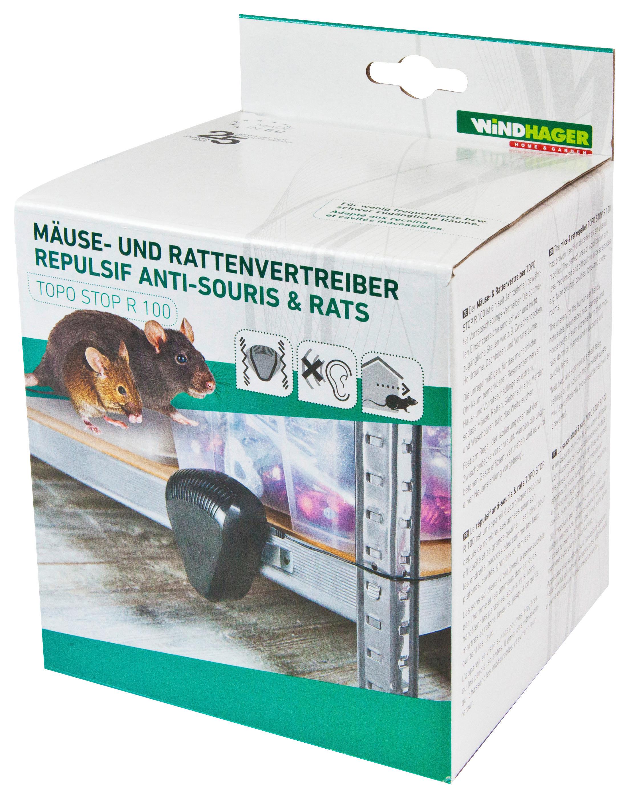 Tiervertreiber elektrisch Mäuseabwehr Topo Stop R100 - Schwarz, Basics, Kunststoff (7/13/12cm)