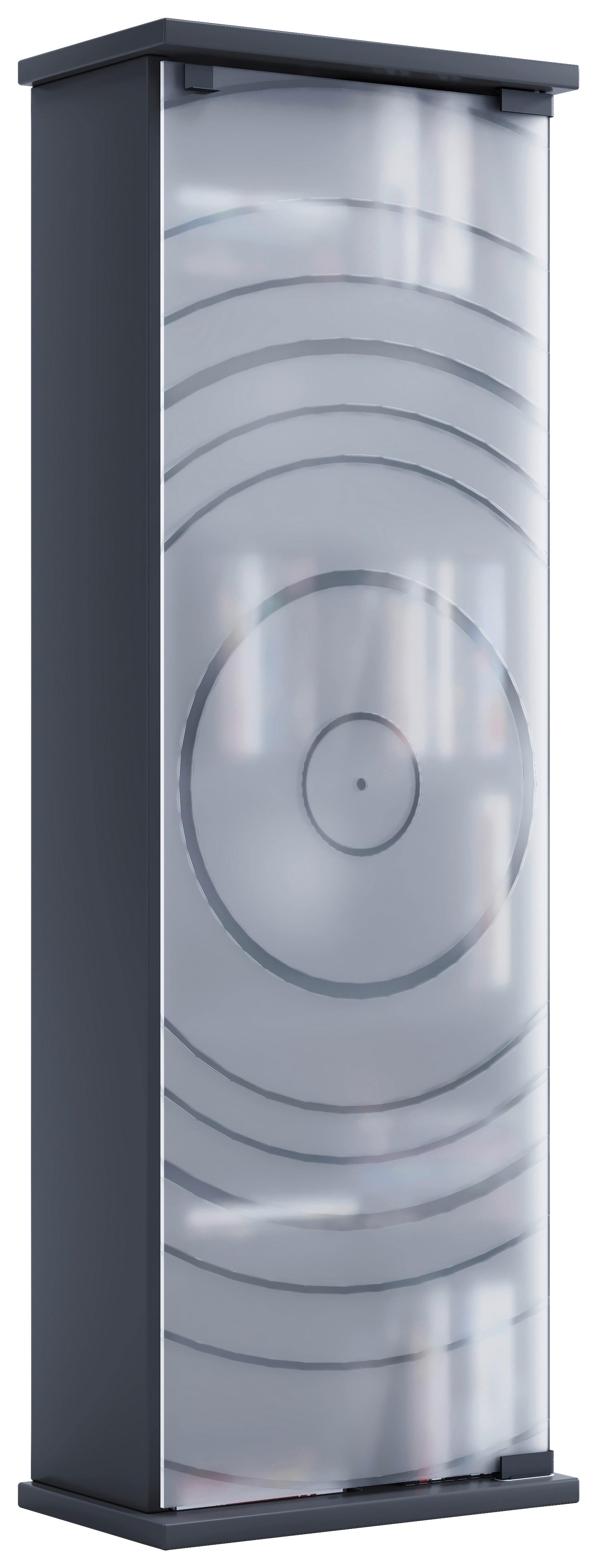 CD-Regal Tilano Anthrazit B: 31 cm - Anthrazit, Design, Glas/Holzwerkstoff (31/92/18cm) - MID.YOU