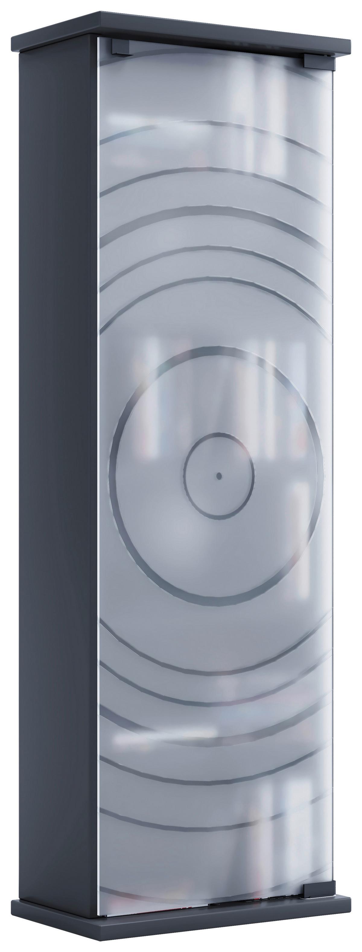 CD-Regal Tilano Anthrazit B: 31 cm - Anthrazit, Design, Glas/Holzwerkstoff (31/92/18cm) - MID.YOU