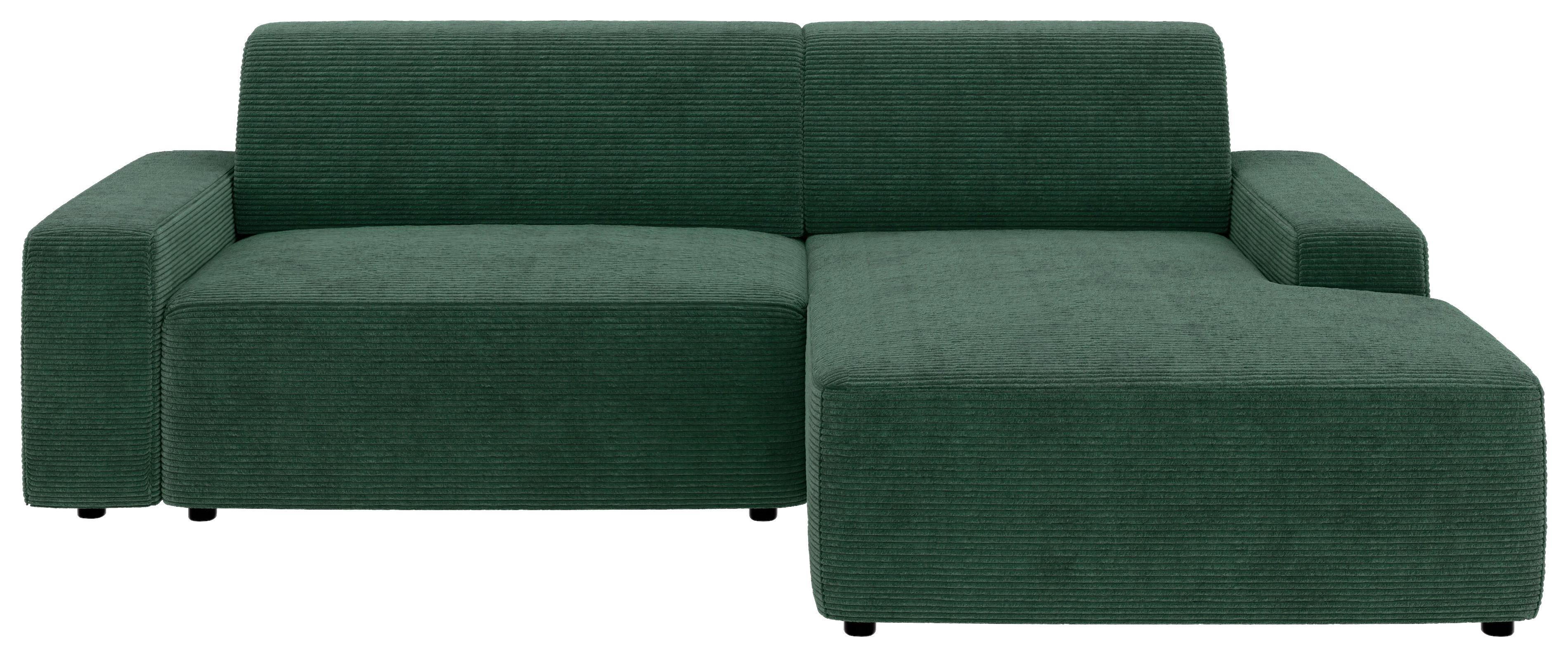 Ecksofa Wien Dunkelgrün S: 246x162 - Dunkelgrün/Schwarz, MODERN, Textil (246/162cm) - Trendmanufaktur