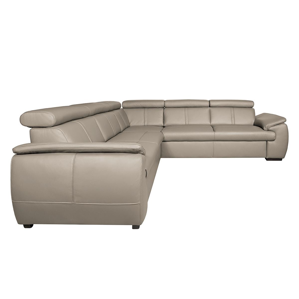 Ecksofa City Hellgrau S: 265x265 Cm - Wengefarben/Hellgrau, Design, Leder (265/265cm) - Livetastic