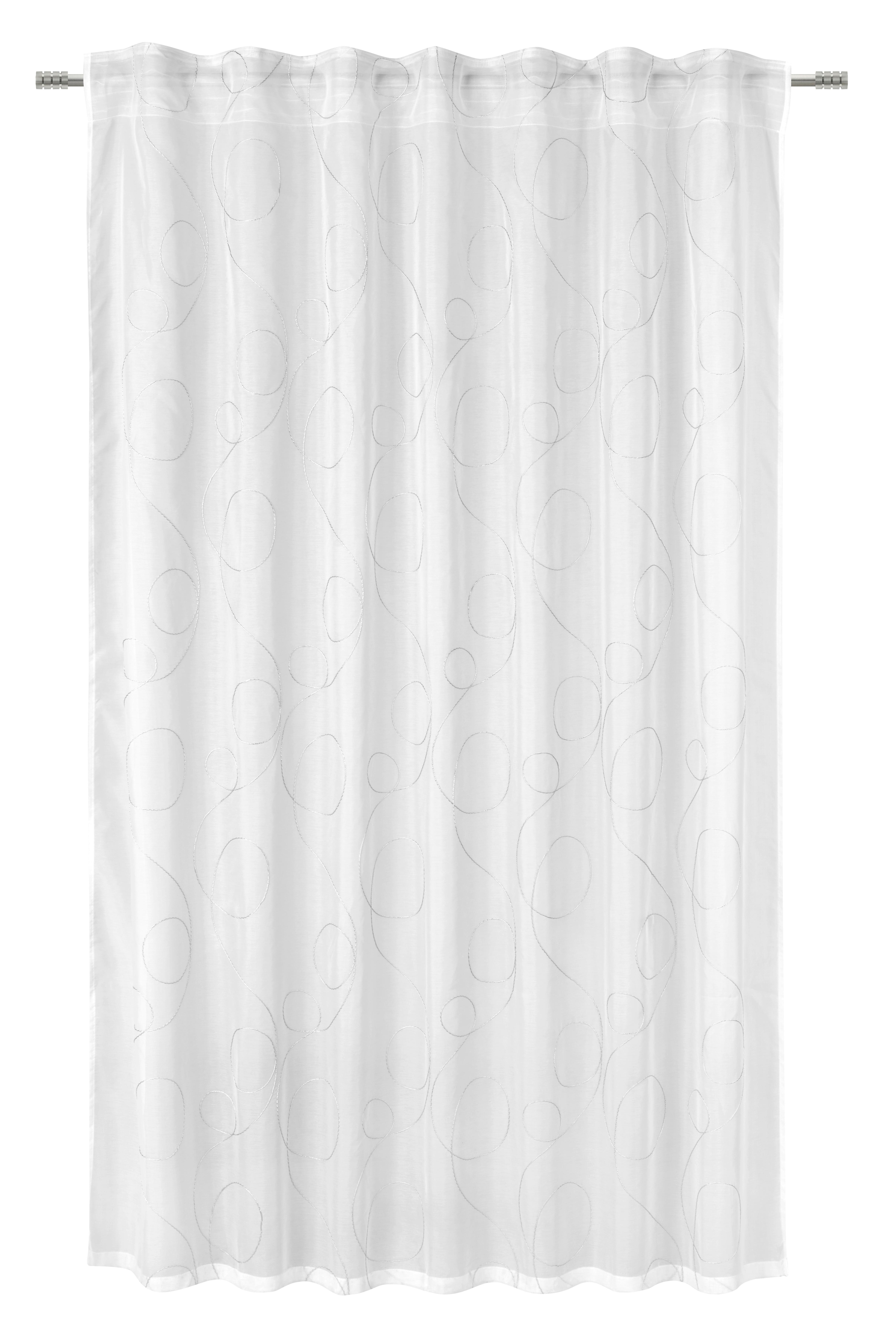 HOTOVÝ ZÁVES MARION - biela/antracitová, Modern, textil (140/175cm) - Mömax