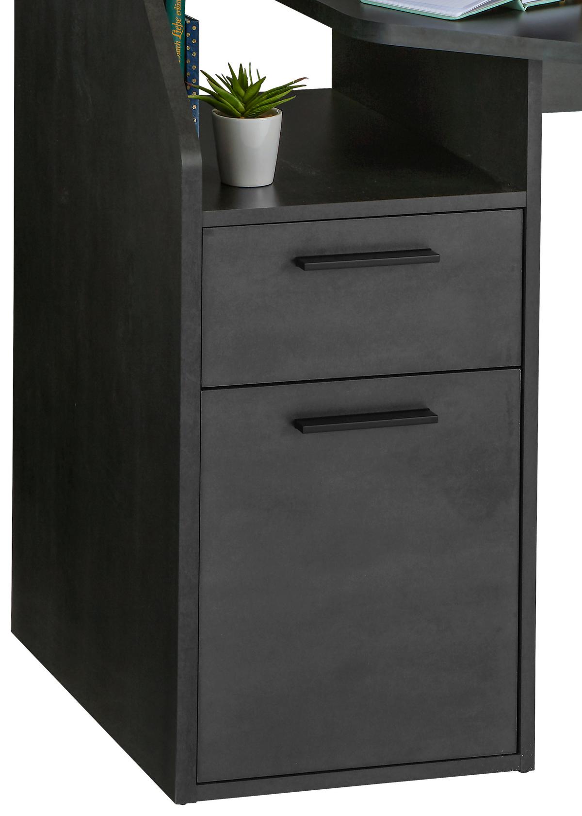 HERNÍ STŮL ENTER - černá/barvy grafitu, Moderní, kompozitní dřevo/plast (160/95,7/71,5cm)