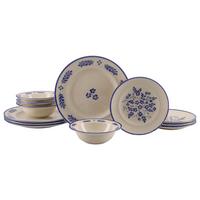 Tafelservice Rondo Steinzeug, Weiß/Blau, 12 -Teilig. - Blau/Weiß, Basics, Keramik - Creatable