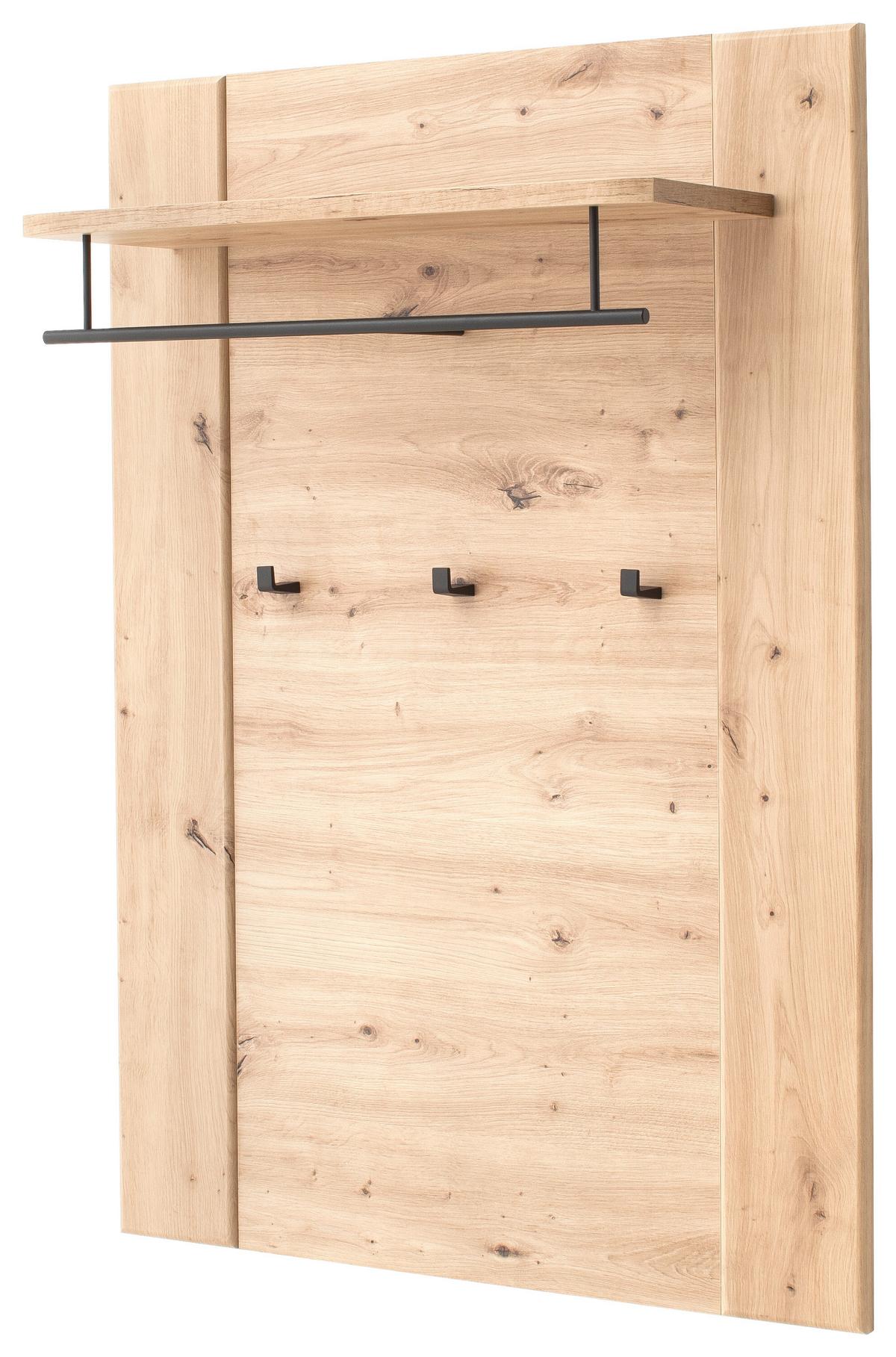 ŠATNÍ PANEL CALAIS - barvy dubu, Moderní, kov/kompozitní dřevo (85/122/27cm) - Premium Living