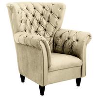 Ohrensessel Cupido - Beige/Schwarz, Design, Textil (96/112/86cm) - MID.YOU