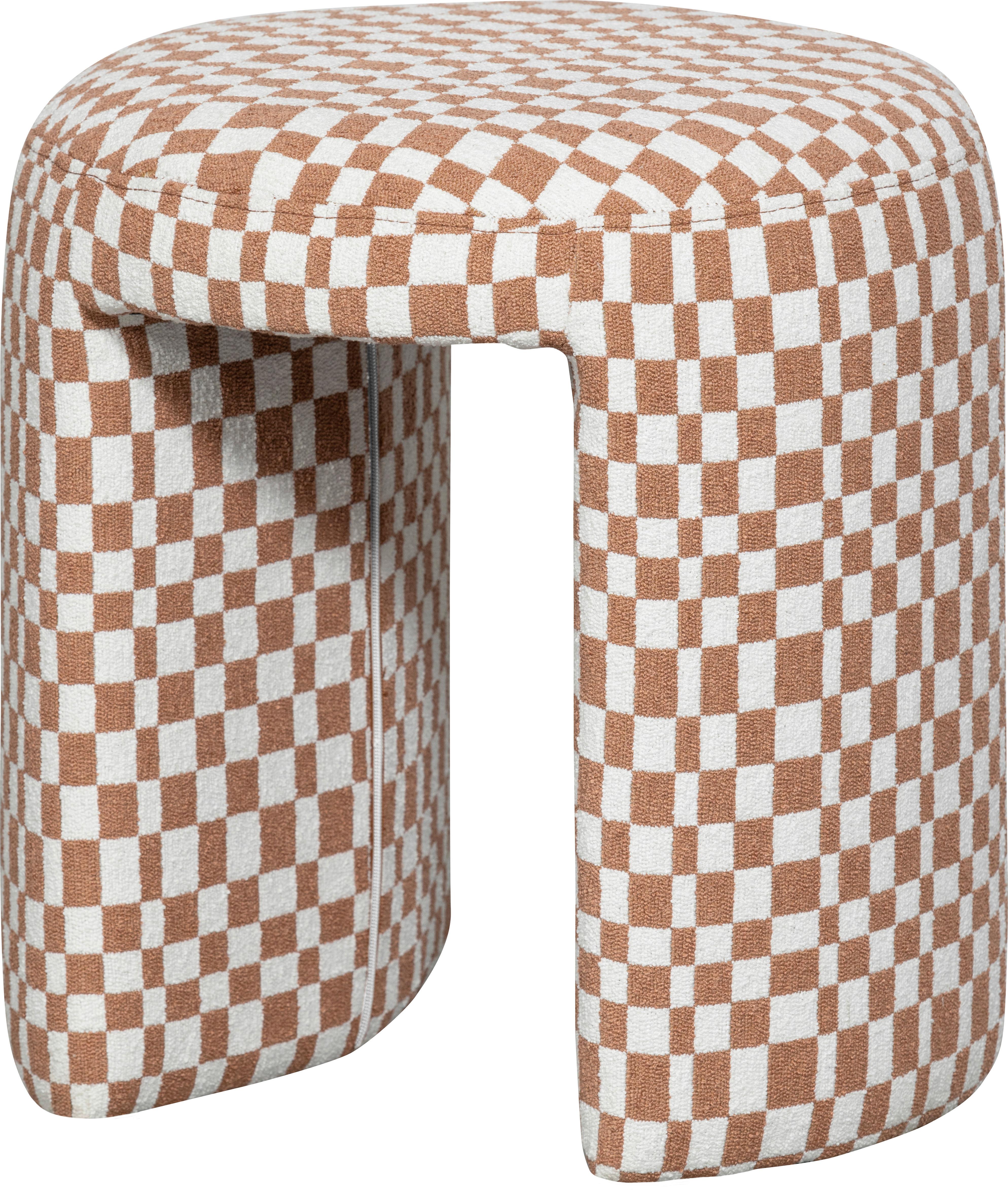 Hocker Charlie Weiß, Orange B: 45cm - Orange/Weiß, Design, Textil (45/47/45cm) - Livetastic