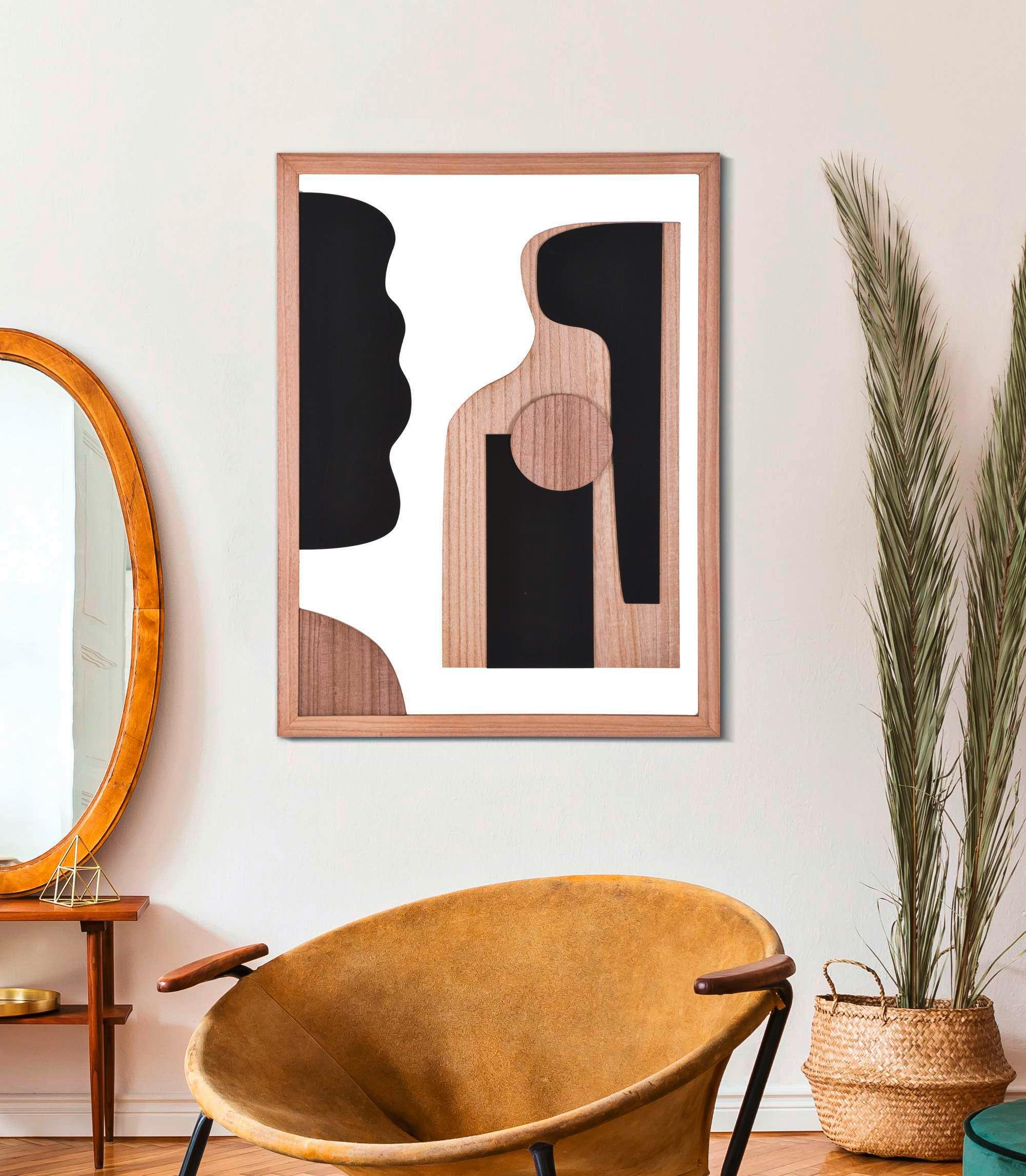 Wanddeko Astry A Schwarz, Weiß B: 60 cm - Basics, Holzwerkstoff (60/80/2 cm)