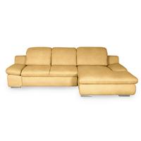 Ecksofa Isona Gelb Chenille - Chromfarben/Gelb, Design, Textil (286/165cm) - Livetastic