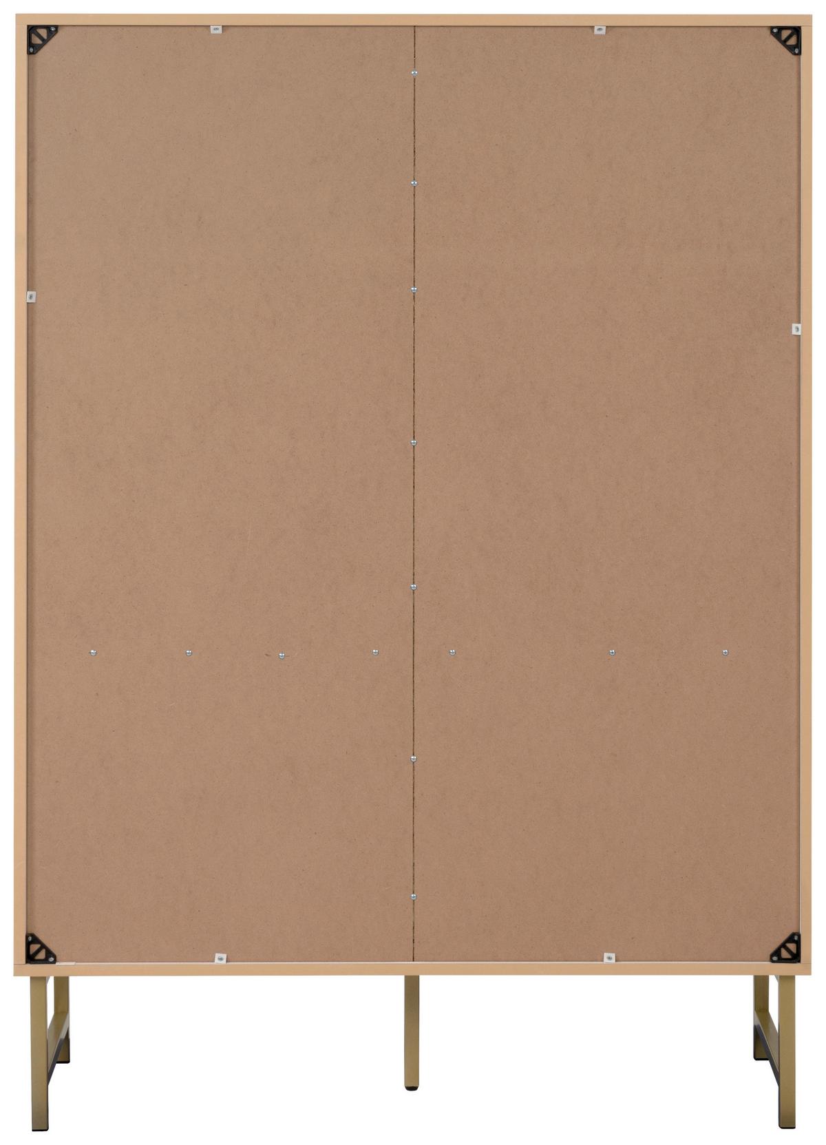 Highboard Edinburgh B: 100cm Weiß - Goldfarben/Weiß, Design, Holzwerkstoff (100/142/41cm) - MID.YOU