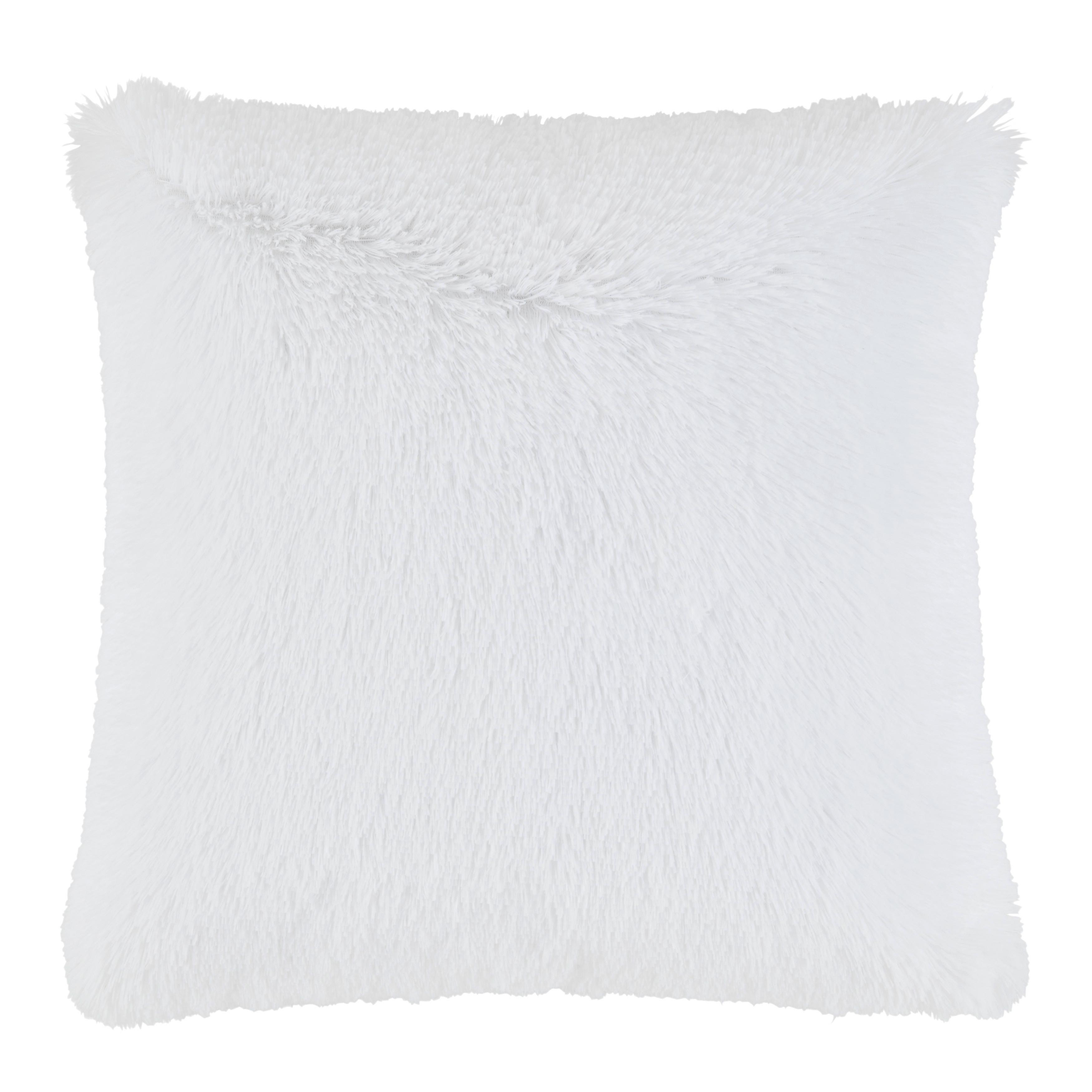 Dekorační polštář Fluffy, 45/45cm, bílá - bílá, Romantický / Rustikální, textil (45/45cm) - Modern Living