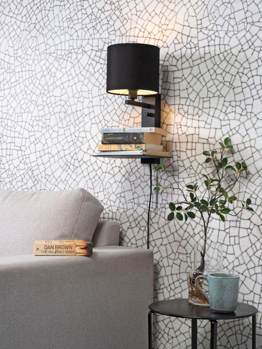 Wandleuchte Florence/Wm/B/1815/B - Schwarz, Trend (24/22/42cm) - It's about Romi