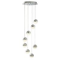 LED-Hängeleuchte 5848-8cc - Klar/Chromfarben, Design, Glas/Textil (35/35/155cm)