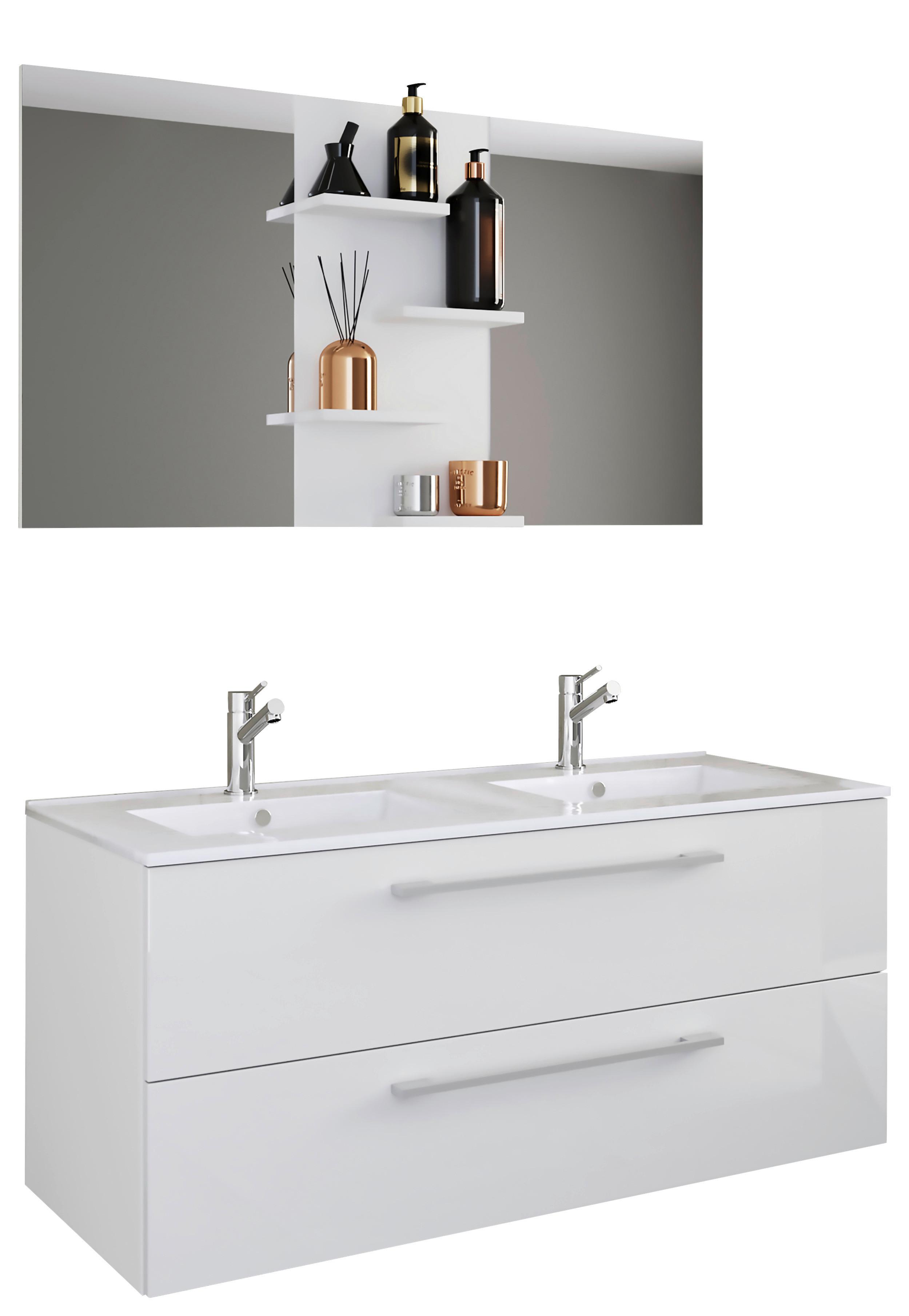 Badmöbel-Sets 2-Tlg. Hängend Budasi 112 cm Weiß
