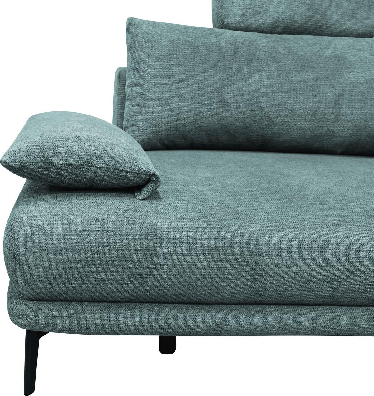 Ecksofa mit Bettkasten Lagacy 260x192 cm Webstoff Mintgrün - Schwarz/Mintgrün, Design, Textil (260/192cm) - MID.YOU