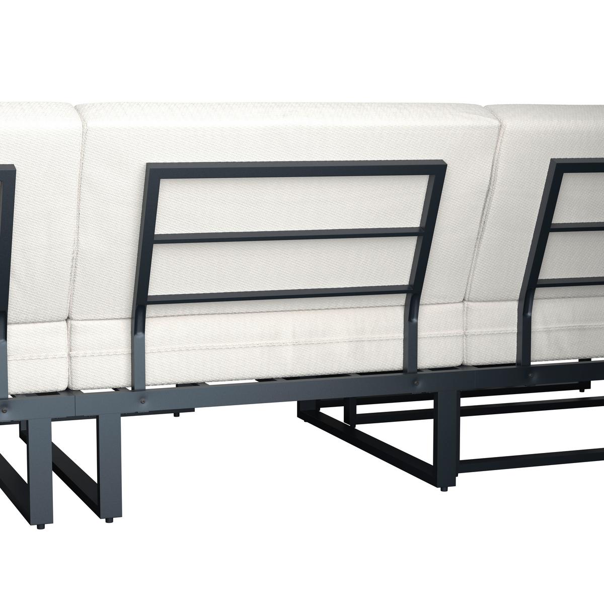 TERASOVÁ SEDACIA SÚPRAVA MARLA - čierna/farba akácie, Modern, kov/drevo - Bessagi Garden