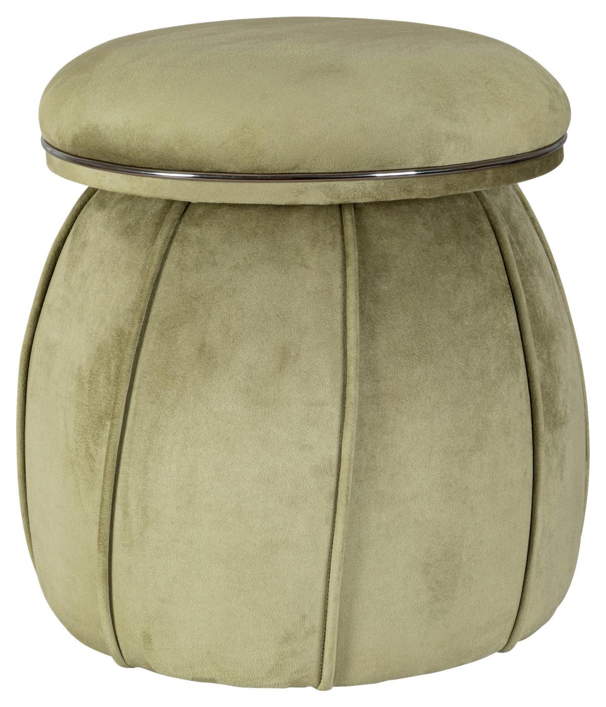 Hocker Corin 125 Grün/graphitfarben D: 51,5 Cm - Graphitfarben/Grün, Design, Textil (51,5/55cm) - Kayoom