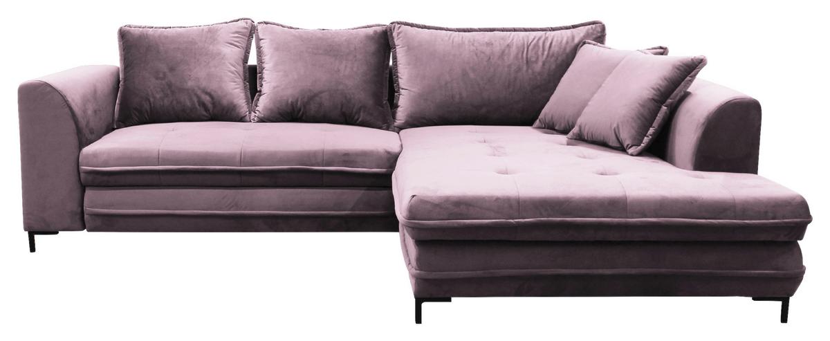 Eckschlafsofa Bello Beere Mit Schlaffunktion Ottomane Rechts - Beere/Schwarz, Design, Textil (277/187cm) - Livetastic