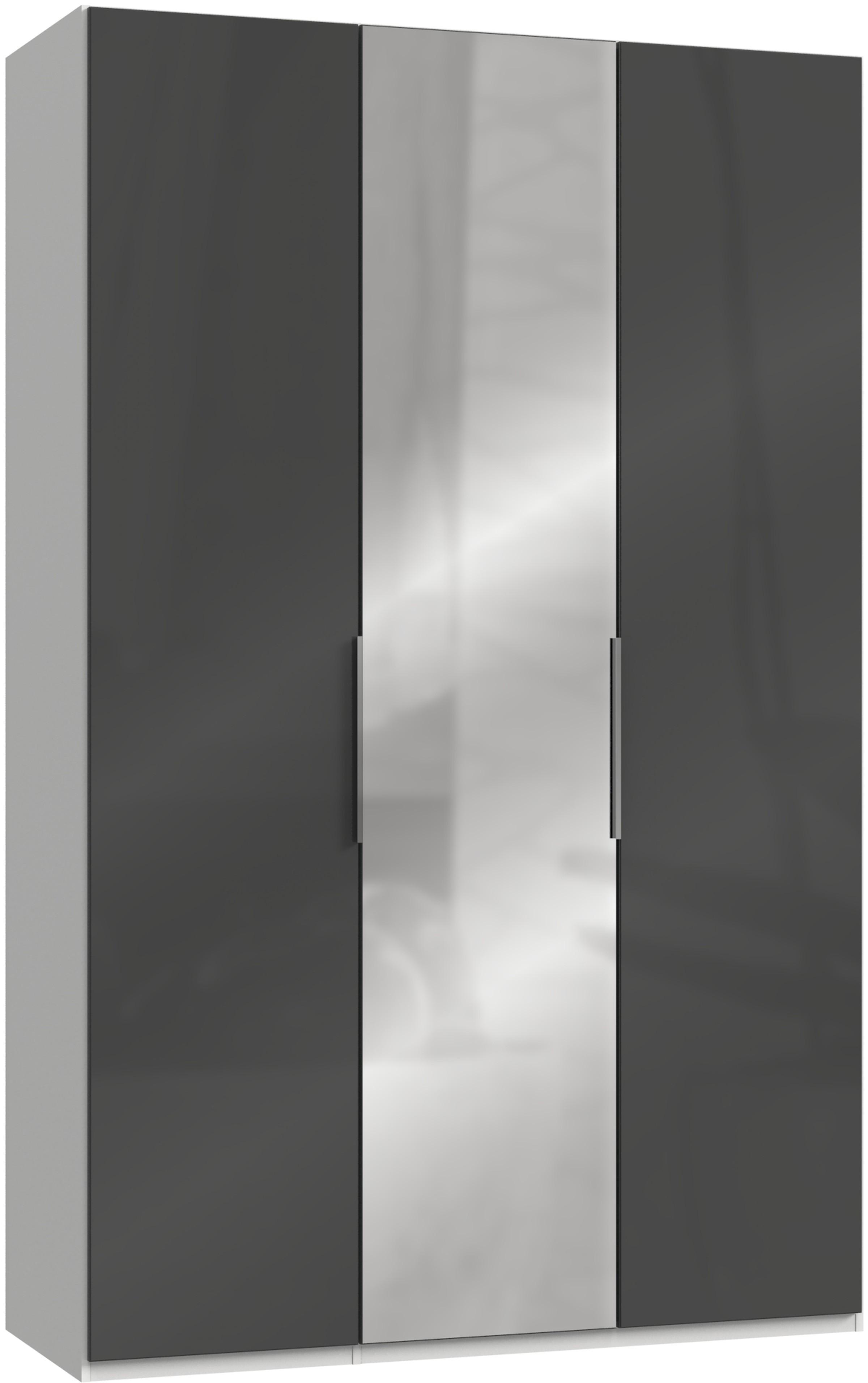 Drehtürenschrank B: 150 Cm Level 36c Grau/weiß - Weiß/Grau, MODERN, Glas/Holzwerkstoff (150/236/58cm) - MID.YOU