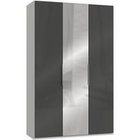 Drehtürenschrank B: 150 Cm Level 36c Grau/weiß - Weiß/Grau, MODERN, Glas/Holzwerkstoff (150/236/58cm) - MID.YOU