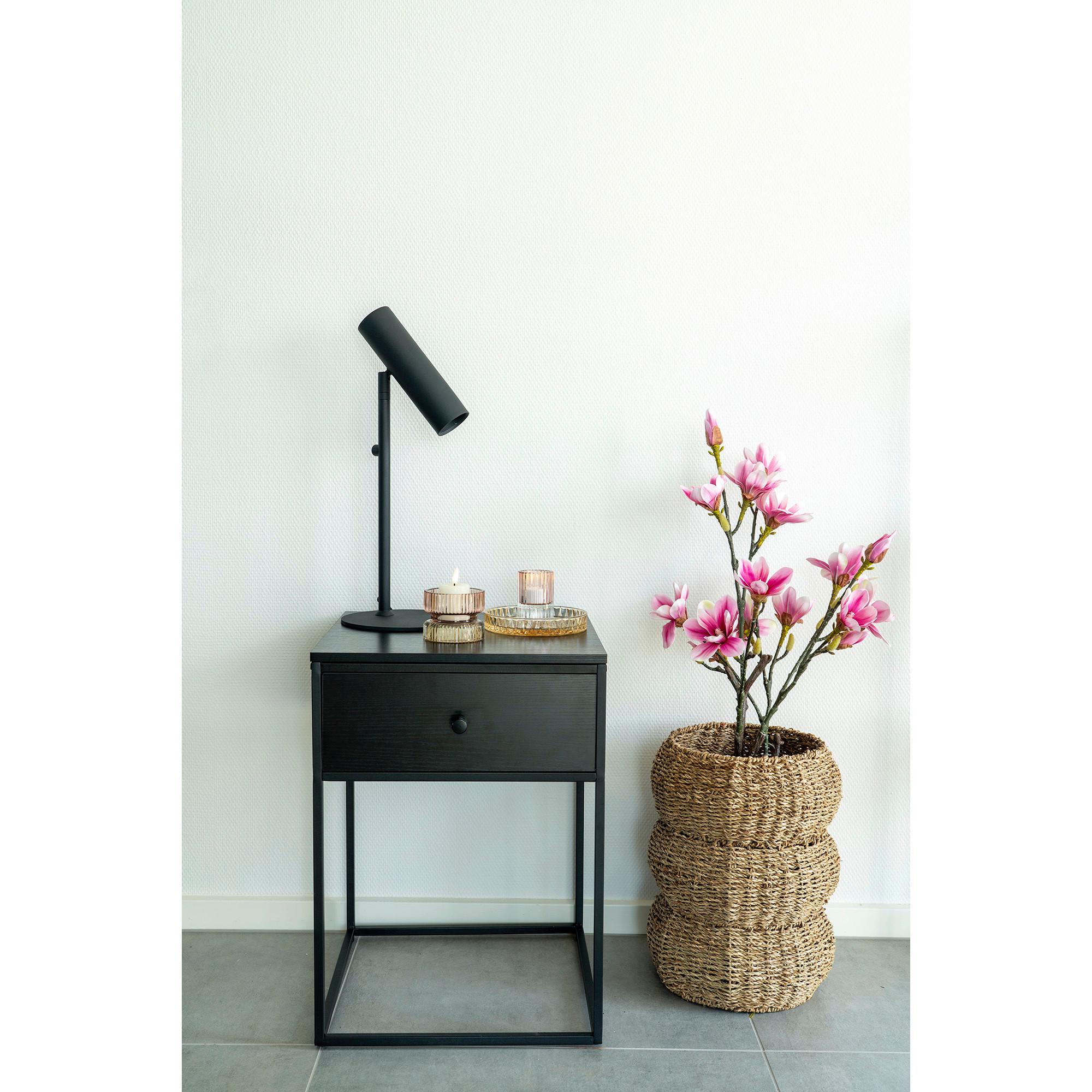 Kunstpflanze Grün Rosa Braun Schwarz - Schwarz/Rosa, Basics, Kunststoff (75cm)