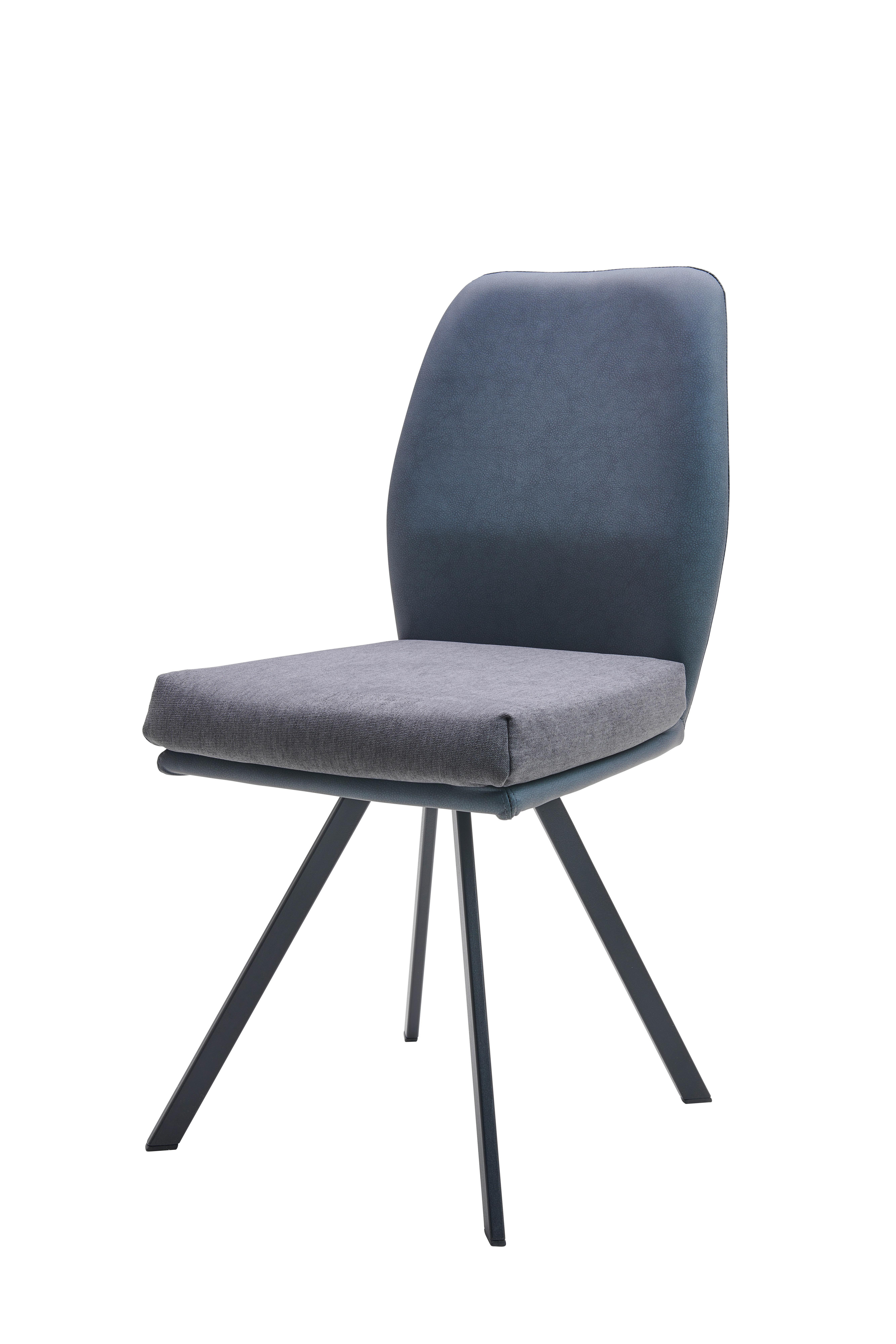 Esszimmerstuhl Kakan Blau/Grau Gepolstert - KONVENTIONELL, Holz/Textil (50/84/58cm) - Luca Bessoni