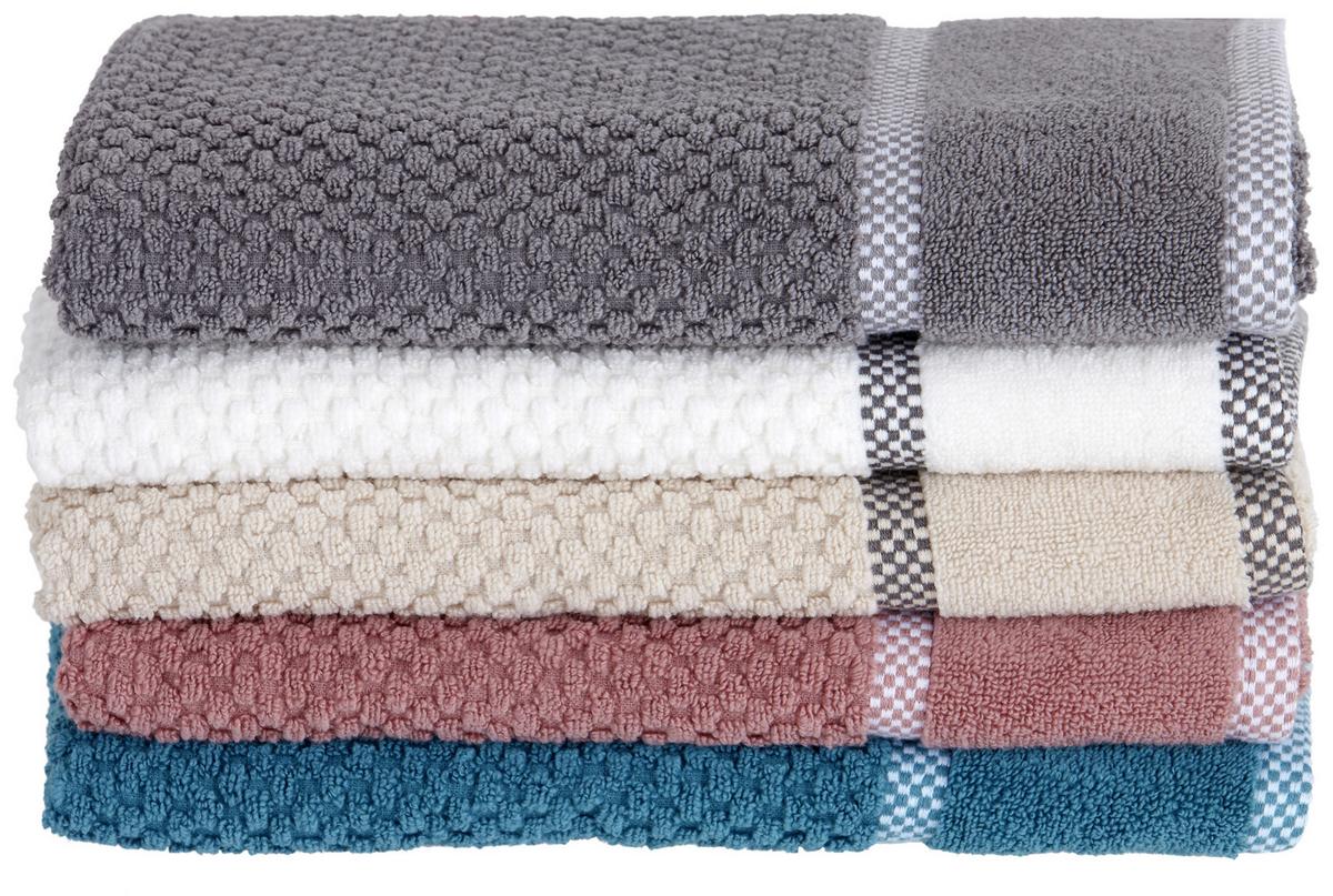 Handtuch Rocky Baumwolle 500 G/m2 Weiß 50x100 Cm - Weiß, ROMANTIK / LANDHAUS, Textil (50/100cm) - James Wood