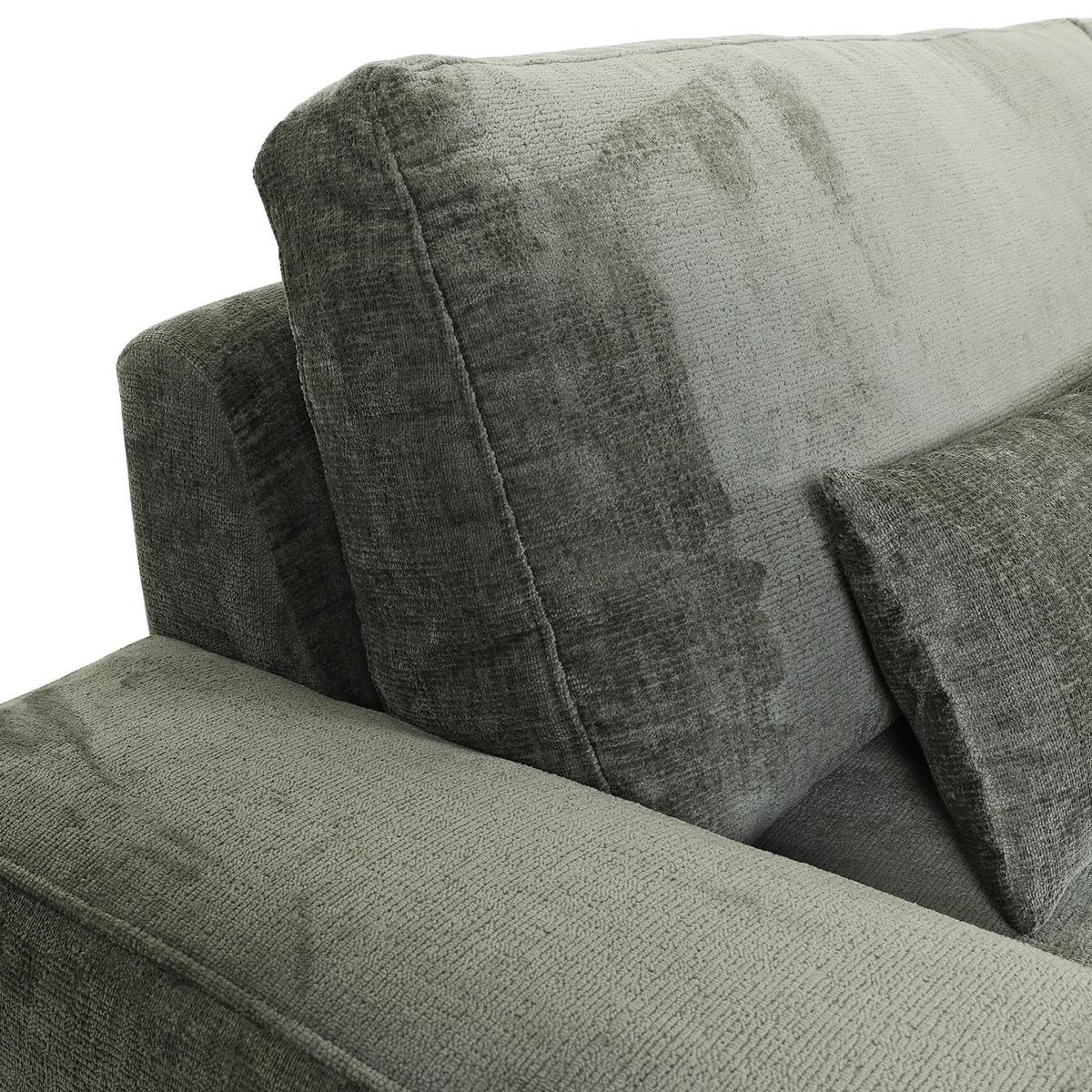 Bigsofa Mezino B: 282 cm Grün Chenille - Schwarz/Grün, KONVENTIONELL, Textil (282/73/115cm) - MID.YOU