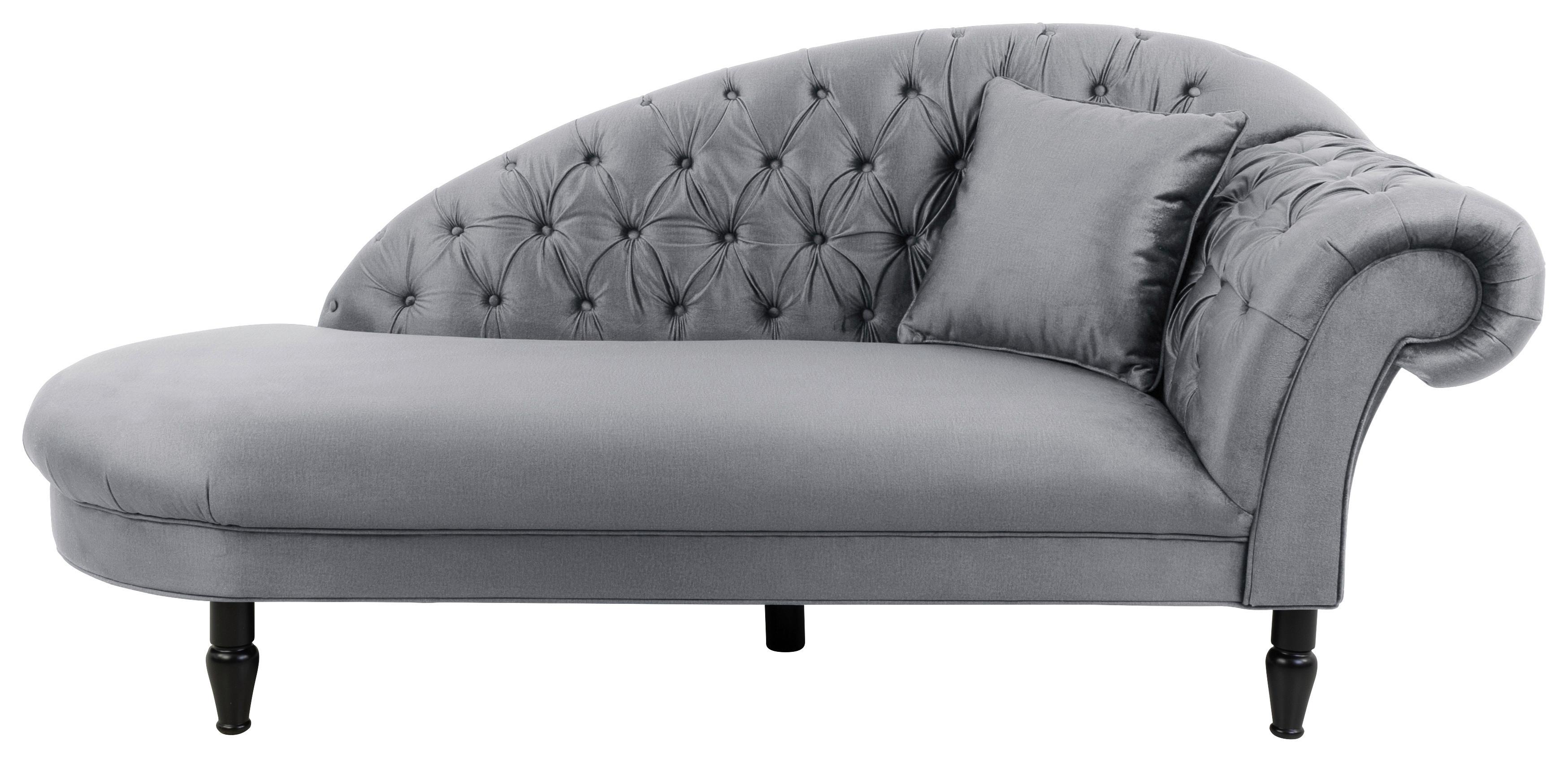 Récamiere Cupido, Grau B: 103 Cm - Schwarz/Grau, Design, Textil (103/91/216cm) - MID.YOU