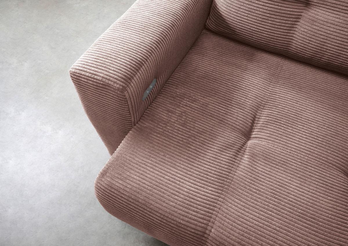 Ecksofa Restato Rosa S: 246/177 Cm - Schwarz/Rosa, MODERN, Holz/Textil (246/177cm) - MID.YOU