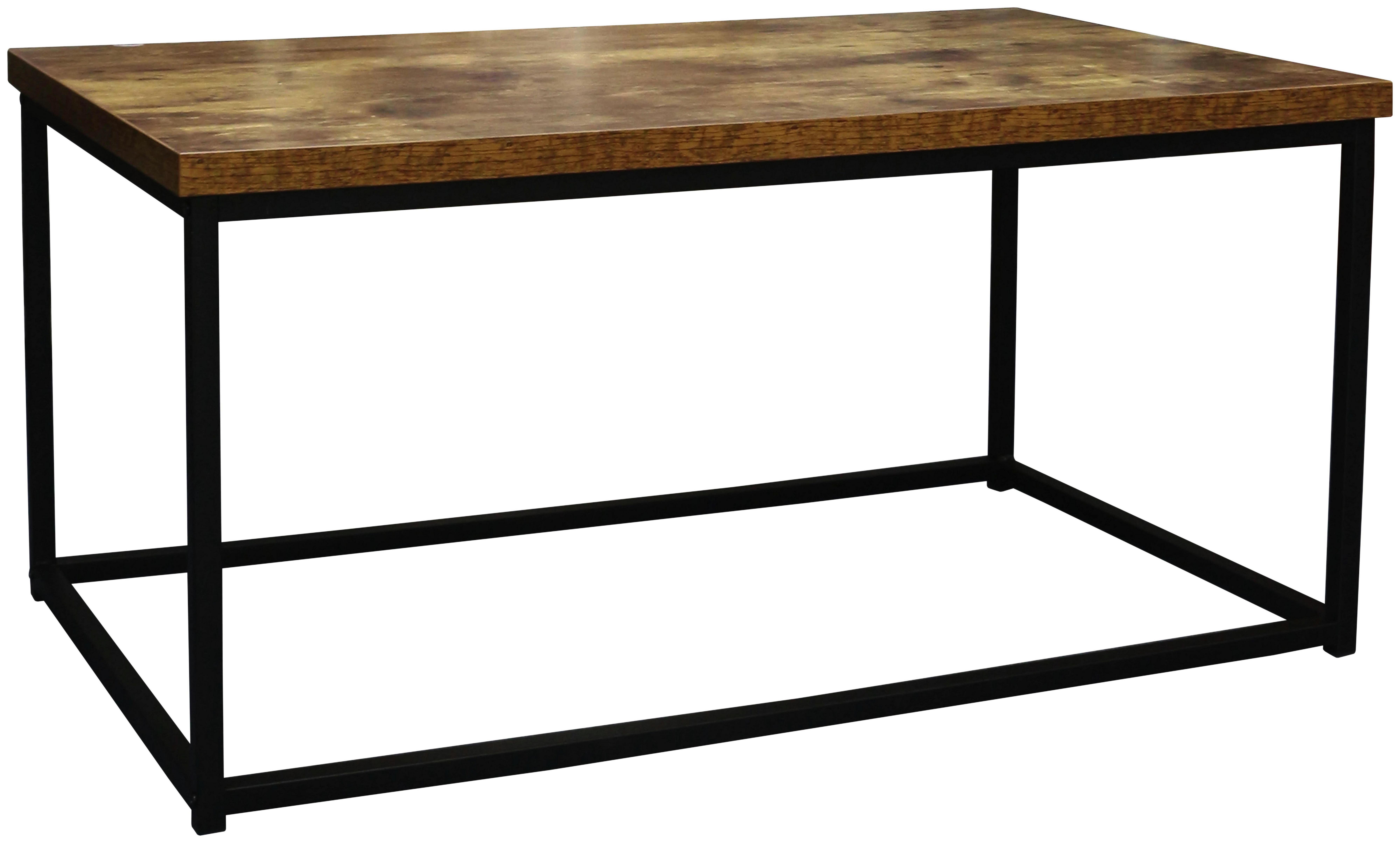 Dohányzóasztal Jungle - Natúr/Fekete, modern, Faalapú anyag/Fém (100/48/60cm)