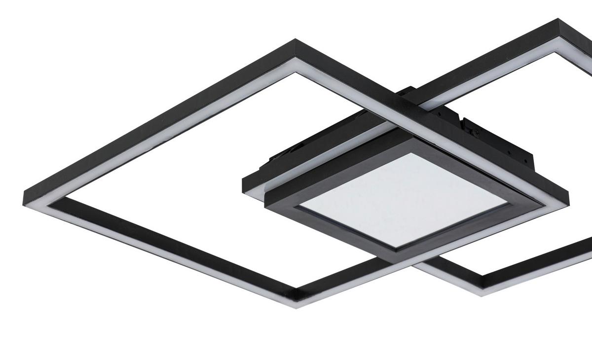 STROPNÍ LED SVÍTIDLO VUIO - černá, Moderní, kov/plast (59/42/4,5cm) - Mömax