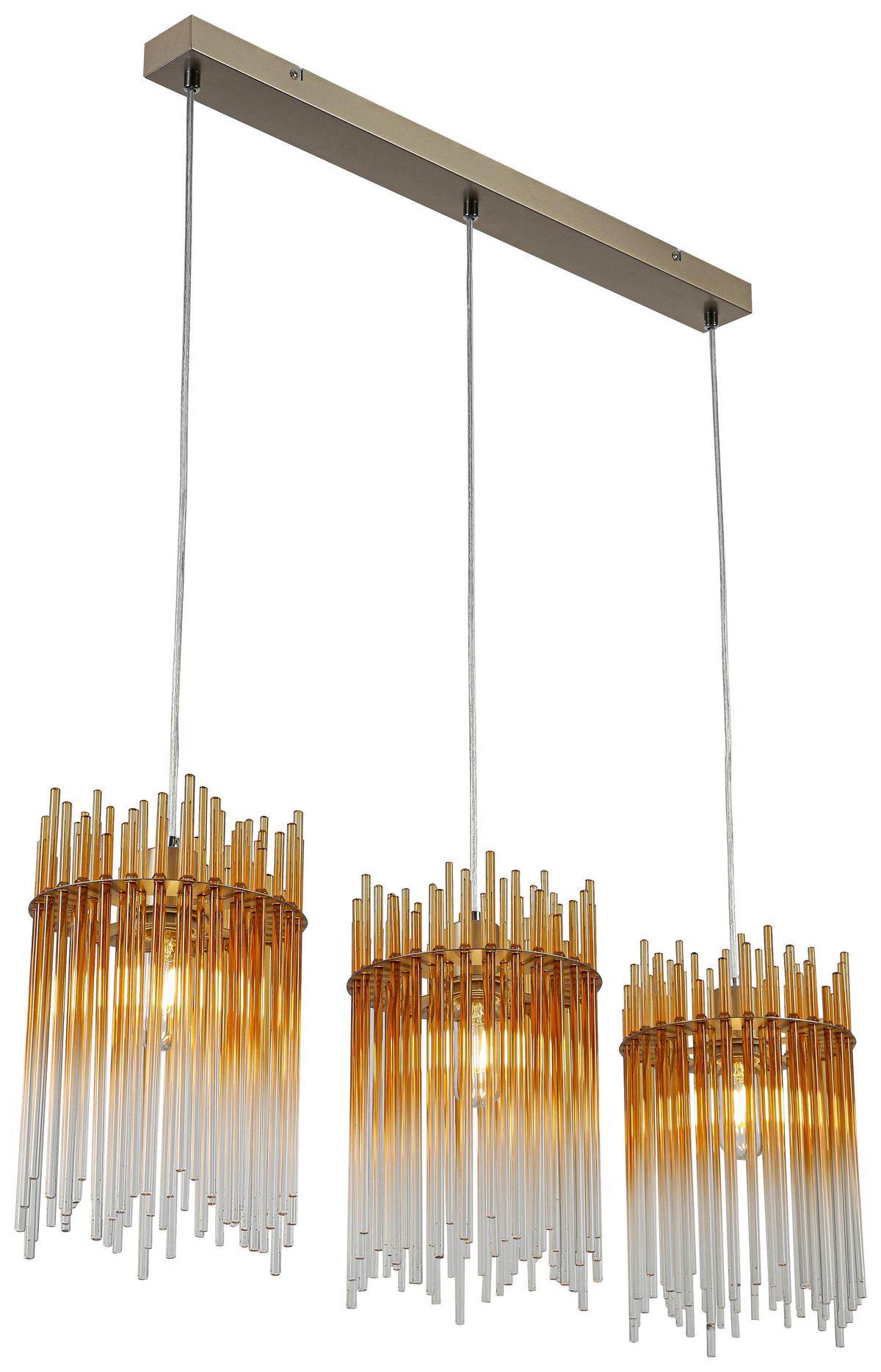 ZÁVĚSNÉ SVÍTIDLO STAB - jantarové barvy/průhledné, Moderní, kov/plast (81/20/150cm)