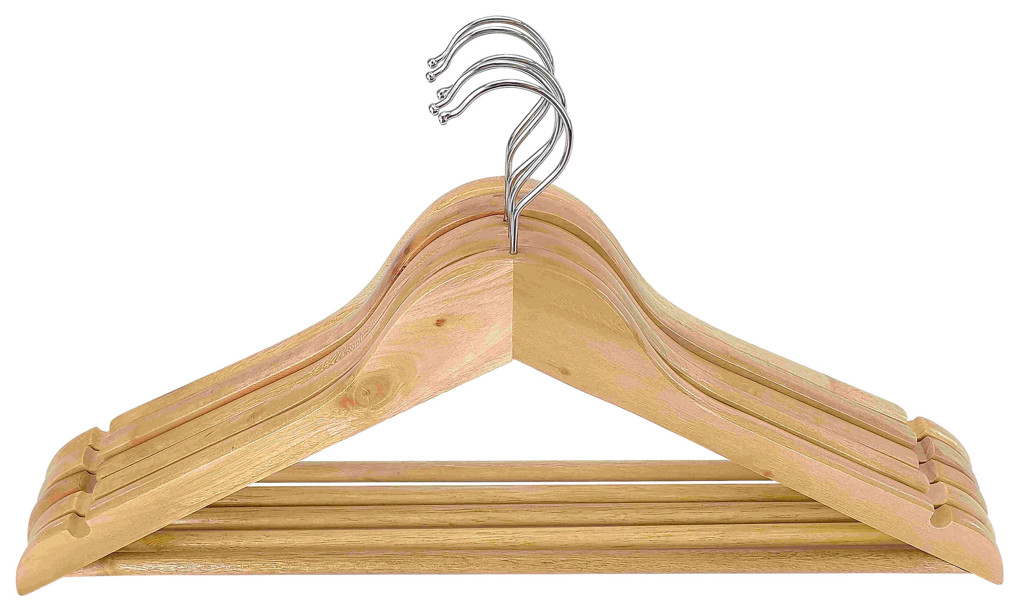 Sada šatních ramínek KATHRIN -EXT- - přírodní barvy, Konvenční, kov/dřevo (44,5cm) - Mömax