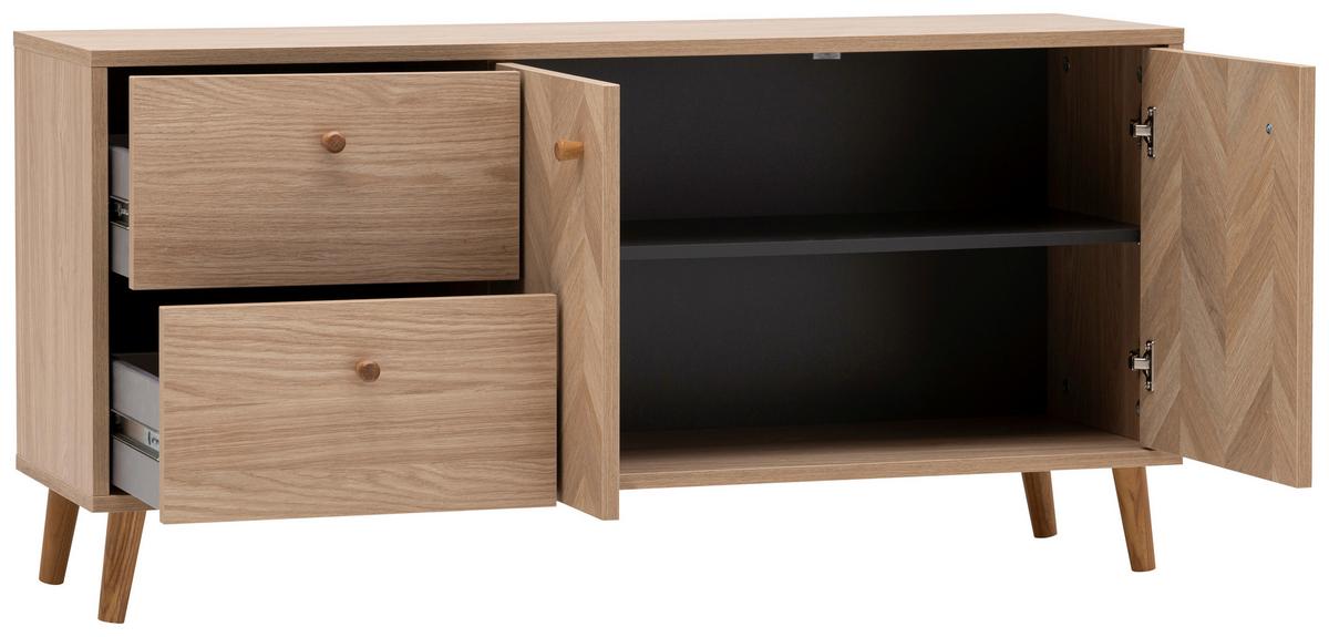 LOWBOARD Visby Eichefarben B: 109cm - Eichefarben, Design, Holzwerkstoff (109/54,1/33,05cm) - MID.YOU
