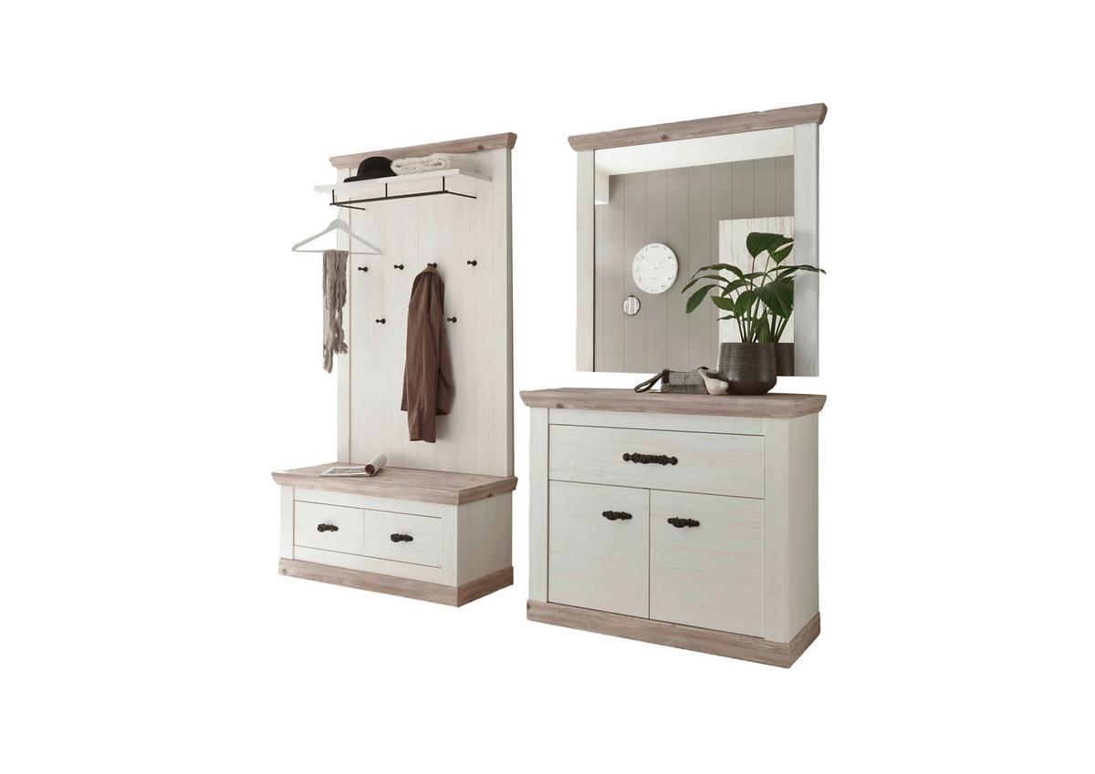 Garderobe Florenz Pinienfarbe/hellbraun 224cm - Hellbraun/Pinienfarben, Design, Holzwerkstoff (224/201/45cm) - MID.YOU