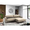 Ecksofa Prince Beige S: 240x163 cm - Beige/Schwarz, Design, Textil (240/163cm) - MID.YOU