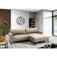 Ecksofa Prince Beige S: 240x163 cm - Beige/Schwarz, Design, Textil (240/163cm) - MID.YOU