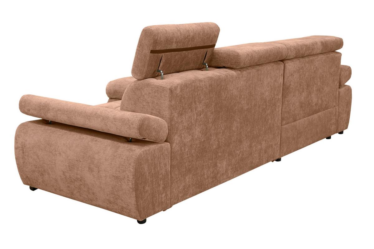 Rohová sedačka VEGAS, levá, terracottová žinylka - černá/terracotta, Design, dřevo/textil (173/294cm)