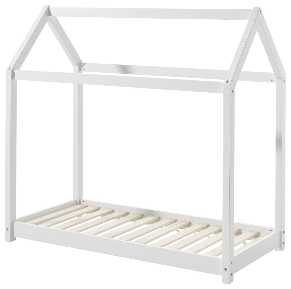 Hausbett Cabane 70x140 Cm Kiefer Echtholz Weiß - Weiß, MODERN, Holz (70/140cm) - Vipack